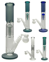 Sandblasted Tree Perc Straight Tube with Ashcatcher